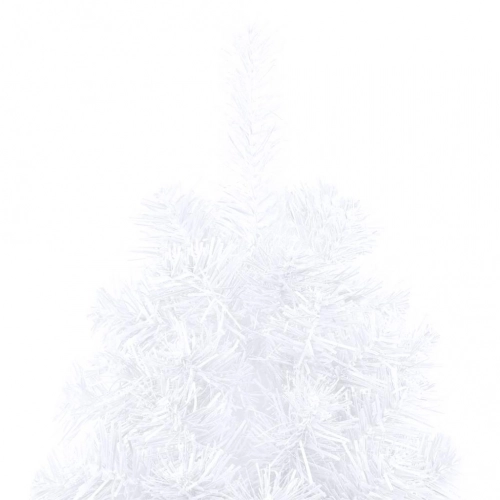 Izgaismota Ziemassvētku Egle Ar Rotājumiem, Balta, 150 Cm Vidaxl