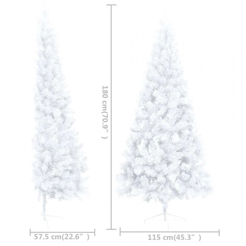 Izgaismota Ziemassvētku Egle Ar Rotājumiem, Balta, 180 Cm Vidaxl