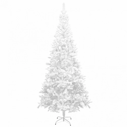 Izgaismota Ziemassvētku Egle Ar Rotājumiem, Balta, L, 240 Cm Vidaxl