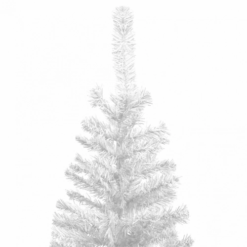 Izgaismota Ziemassvētku Egle Ar Rotājumiem, Balta, L, 240 Cm Vidaxl