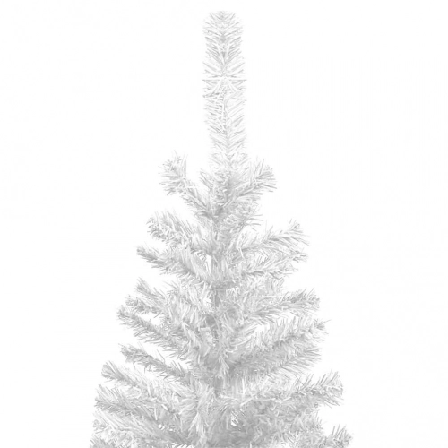 Izgaismota Ziemassvētku Egle Ar Rotājumiem, Balta, L, 240 Cm Vidaxl