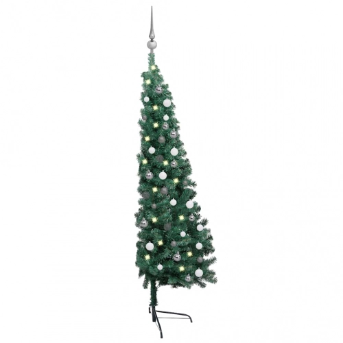 Izgaismota Ziemassvētku Egle Ar Rotājumiem, Zaļa, 120 Cm Vidaxl