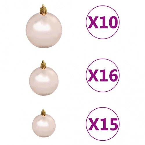 Izgaismota Ziemassvētku Egle Ar Rotājumiem, Zaļa, 210 Cm Vidaxl