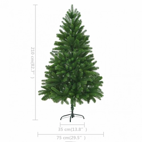 Izgaismota Ziemassvētku Egle Ar Rotājumiem, Zaļa, 210 Cm Vidaxl