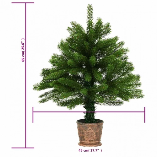 Izgaismota Ziemassvētku Egle Ar Rotājumiem, Zaļa, 65 Cm Vidaxl