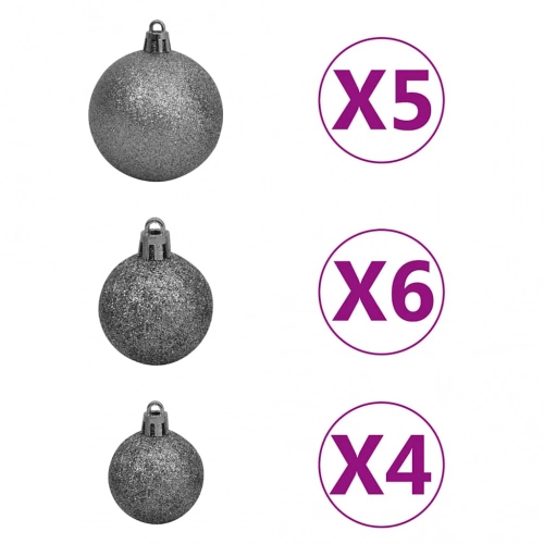 Izgaismota Ziemassvētku Egle Ar Rotājumiem, Zaļa, 90 Cm Vidaxl
