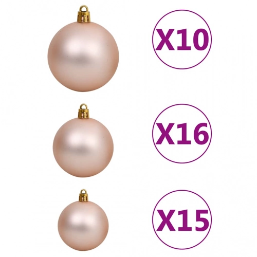 Izgaismota Ziemassvētku Egle Ar Rotājumiem, Zaļa, L, 240 Cm Vidaxl