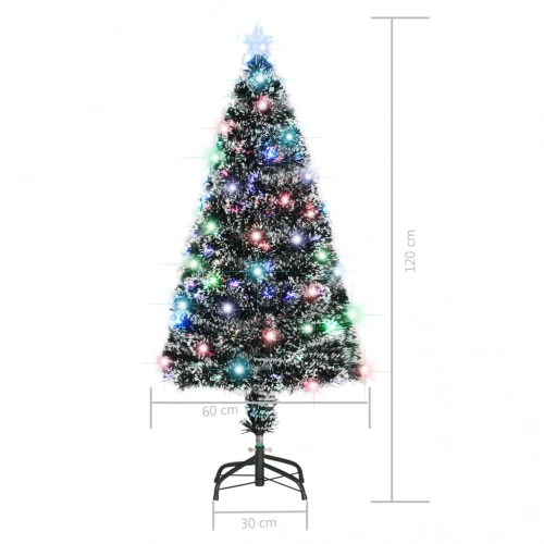 Izgaismota Ziemassvētku Egle Ar Statīvu, 120Cm, Optiskā Šķiedra Vidaxl