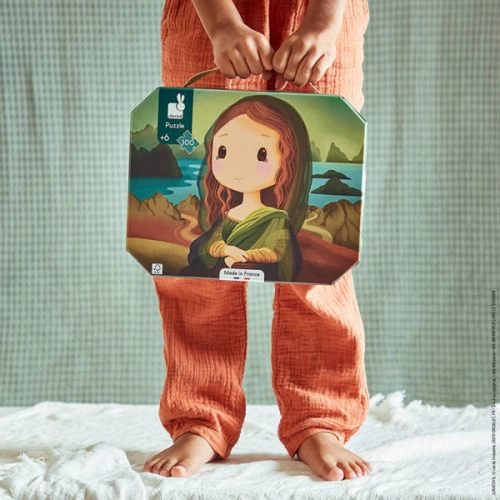 Janod Puzzle w Walizce Obraz Inspirowany Twórczością Da Vinci 100 Elementów 6+