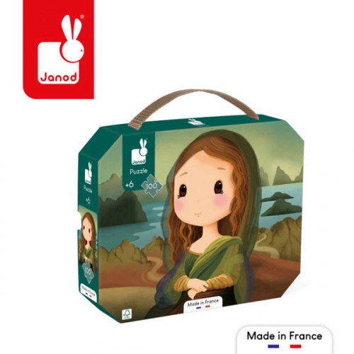Janod Puzzle w Walizce Obraz Inspirowany Twórczością Da Vinci 100 Elementów 6+