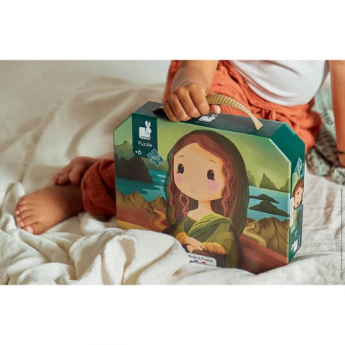 Janod Puzzle w Walizce Obraz Inspirowany Twórczością Da Vinci 100 Elementów 6+