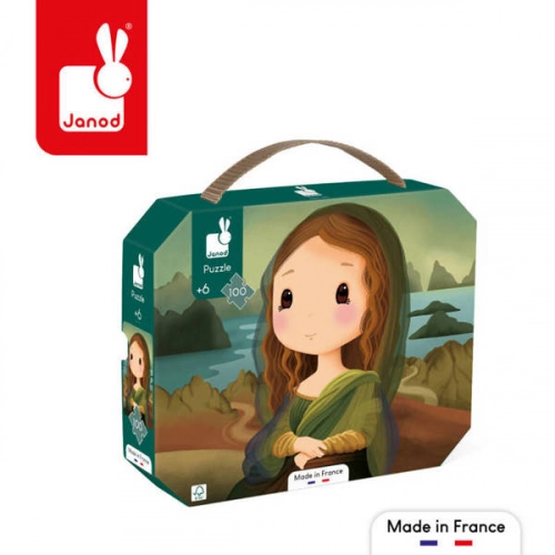 Janod Puzzle w Walizce Obraz Inspirowany Twórczością Da Vinci 100 Elementów 6+