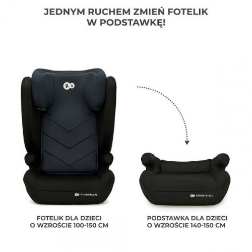 Kinderkraft i-Spark i-Size Black Bērnu autosēdeklis 15-36 kg
