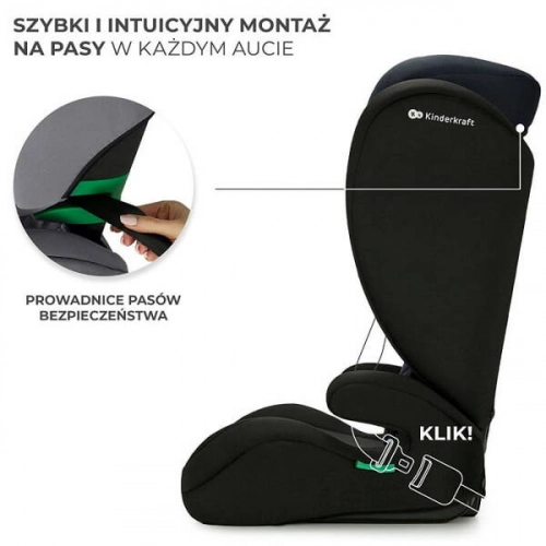 Kinderkraft i-Spark i-Size Black Bērnu autosēdeklis 15-36 kg