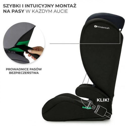 Kinderkraft i-Spark i-Size Black Bērnu autosēdeklis 15-36 kg