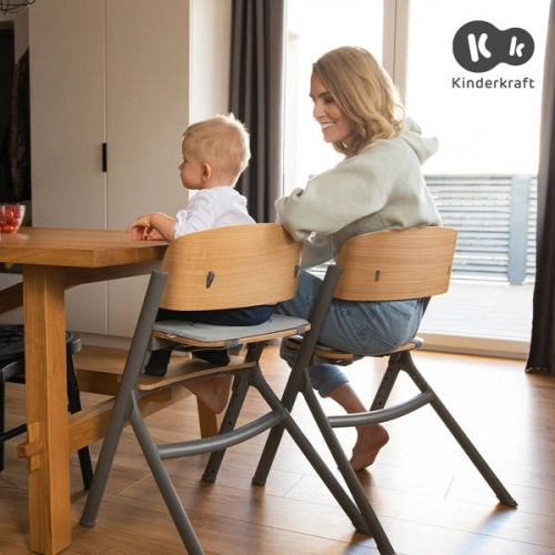 Kinderkraft Livy Krzesełko do Karmienia Brązowy Oak
