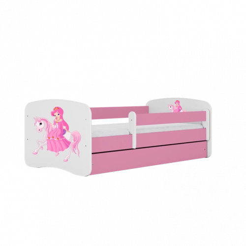 Łóżko babydreams różowe księżniczka na koniku bez szuflady materac 180/80