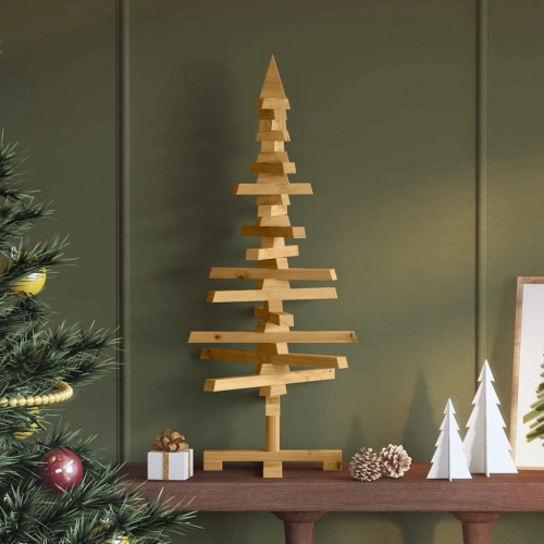 Koka Ziemassvētku Koks Ar Statīvu Brūna 90 Cm Priedes Masīvkoks Vidaxl