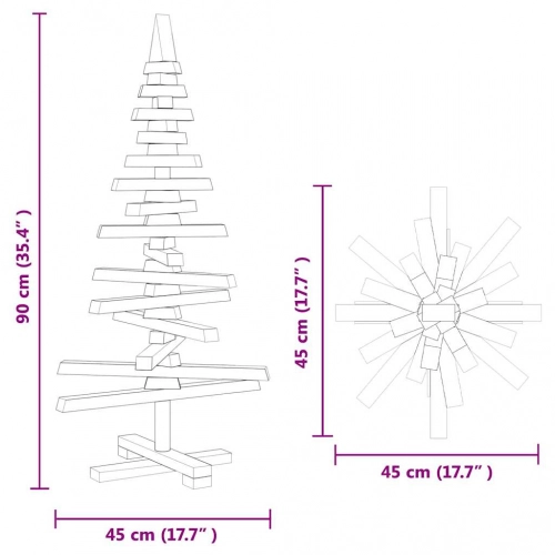 Koka Ziemassvētku Koks Ar Statīvu Brūna 90 Cm Priedes Masīvkoks Vidaxl
