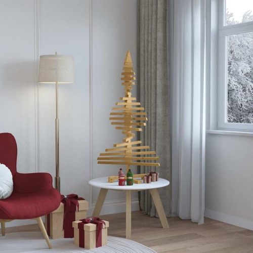 Koka Ziemassvētku Koks Brūna 120 Cm Priedes Masīvkoks Vidaxl