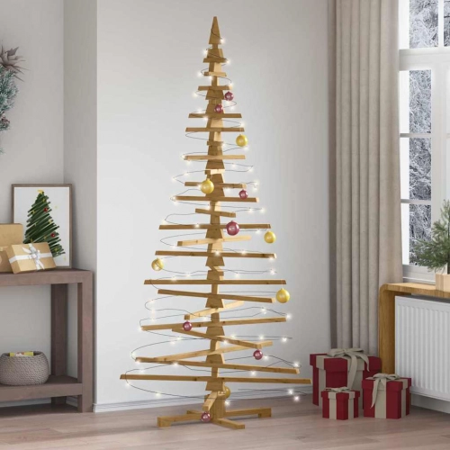 Koka Ziemassvētku Koks Brūna 210 Cm Priedes Masīvkoks Vidaxl