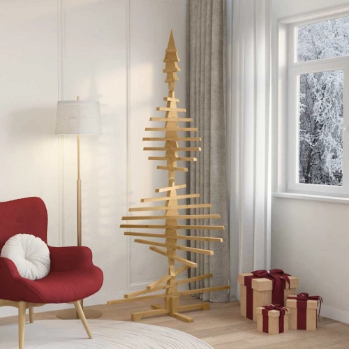 Koka Ziemassvētku Koks Brūna 210 Cm Priedes Masīvkoks Vidaxl