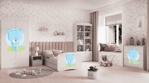 Komoda babydreams biała niebieski miś