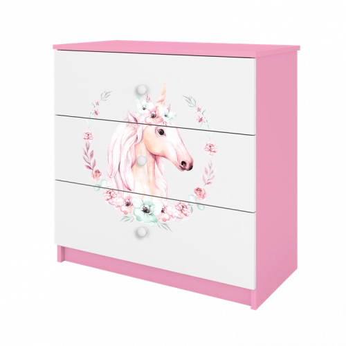 Komoda babydreams różowa konik