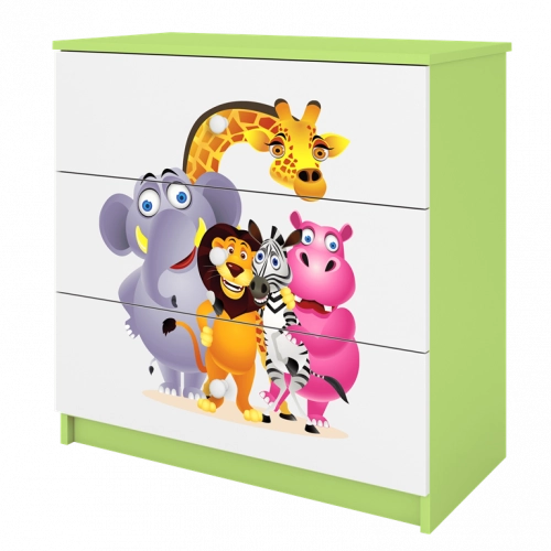 Komoda babydreams zielona zoo