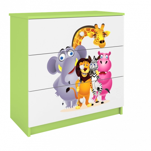 Komoda babydreams zielona zoo