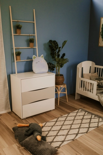 Комод c пеленальным столиком Klups NATI WHITE-GREY