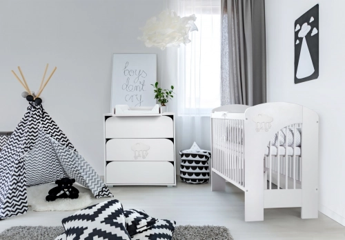 Kumode ar pārtinamo galdiņu Klups NEL CLOUD WHITE