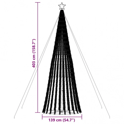 Led Ziemassvētku Eglīte 1028 Led Auksti Balts 403 Cm Vidaxl