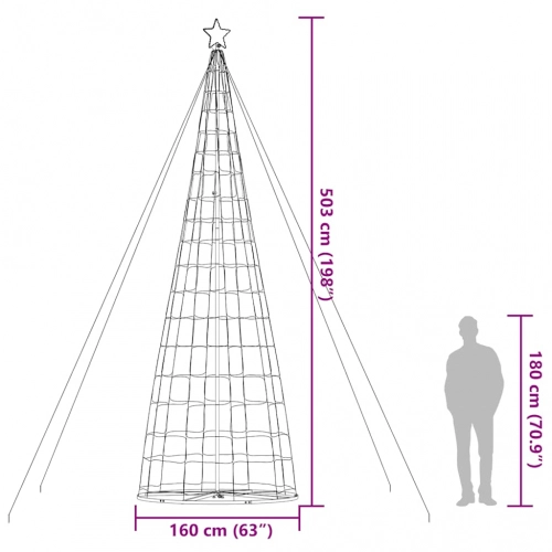 Led Ziemassvētku Eglīte 1534 Led Zila 503 Cm Vidaxl
