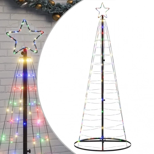 Led Ziemassvētku Eglīte 200 Led Krāsains 182 Cm Vidaxl