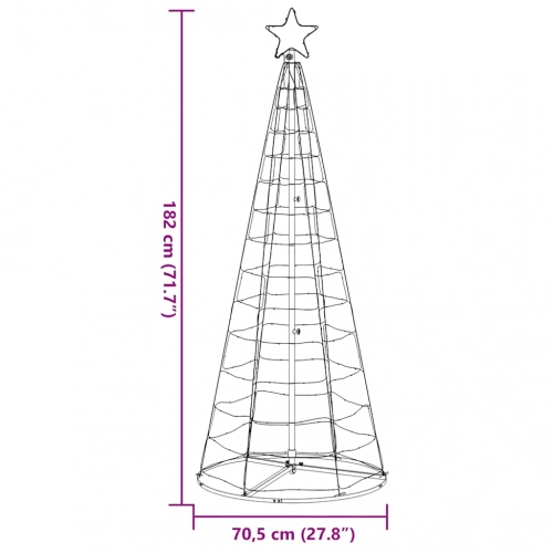 Led Ziemassvētku Eglīte 200 Led Krāsains 182 Cm Vidaxl