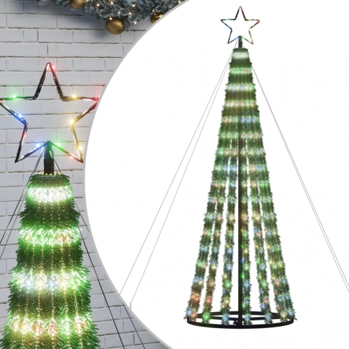 Led Ziemassvētku Eglīte 275 Led Krāsains 180 Cm Vidaxl