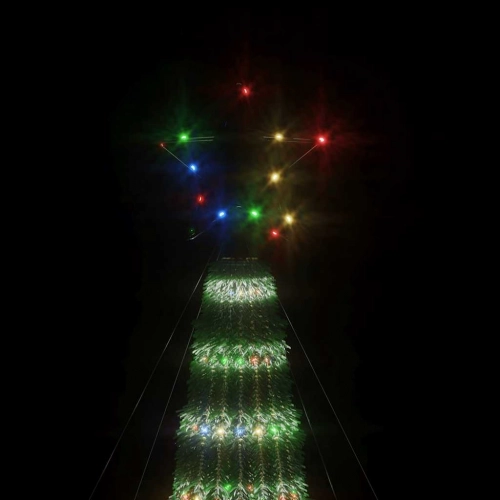 Led Ziemassvētku Eglīte 275 Led Krāsains 180 Cm Vidaxl