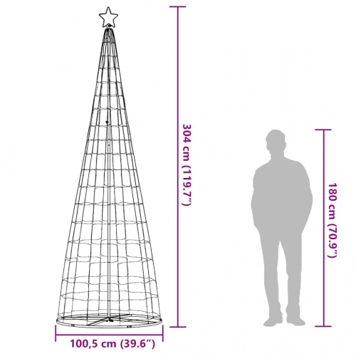 Led Ziemassvētku Eglīte 550 Led Krāsains 304 Cm Vidaxl