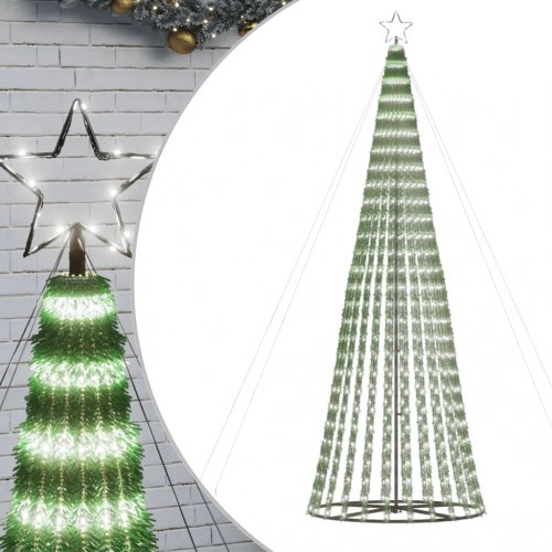 Led Ziemassvētku Eglīte 688 Led Auksti Balts 300 Cm Vidaxl