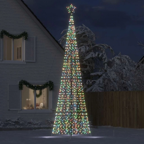 Led Ziemassvētku Eglīte Ar Tapas 1534 Led Krāsains 500 Cm Vidaxl