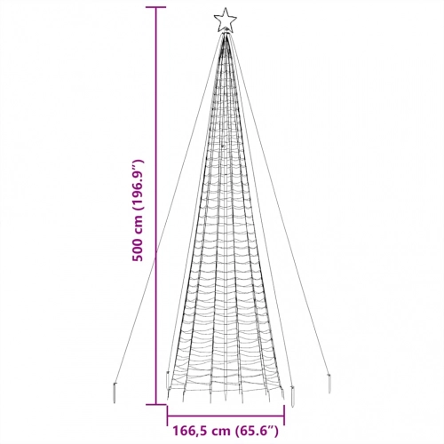 Led Ziemassvētku Eglīte Ar Tapas 1534 Led Krāsains 500 Cm Vidaxl