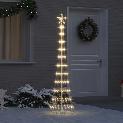 Led Ziemassvētku Koks Silti Balts 138.5 X 138.5 X 399 Cm Metāla Vidaxl