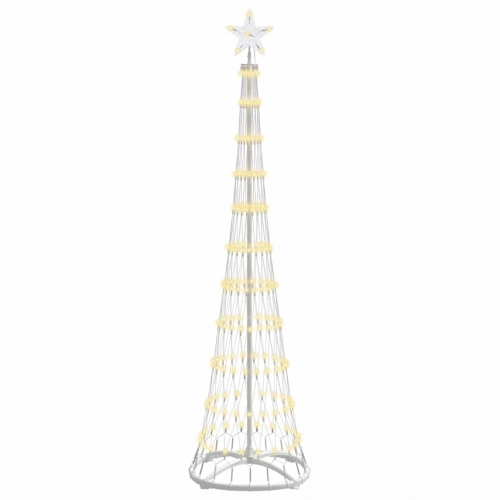 Led Ziemassvētku Koks Silti Balts 138.5 X 138.5 X 399 Cm Metāla Vidaxl