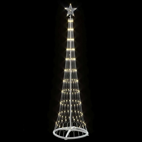 Led Ziemassvētku Koks Silti Balts 138.5 X 138.5 X 399 Cm Metāla Vidaxl