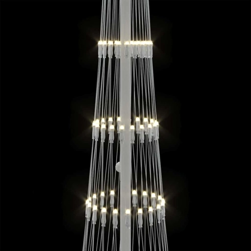 Led Ziemassvētku Koks Silti Balts 138.5 X 138.5 X 399 Cm Metāla Vidaxl