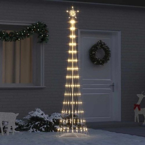 Led Ziemassvētku Koks Silti Balts 138.5 X 138.5 X 399 Cm Metāla Vidaxl