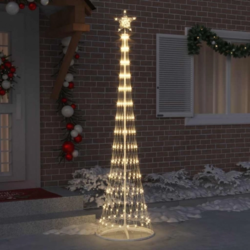 Led Ziemassvētku Koks Silti Balts 138.5 X 138.5 X 399 Cm Metāla Vidaxl