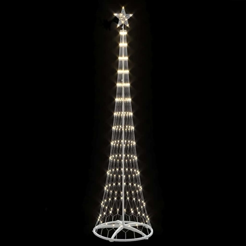 Led Ziemassvētku Koks Silti Balts 138.5 X 138.5 X 399 Cm Metāla Vidaxl