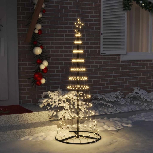 Led Ziemassvētku Koks Silti Balts 138.5 X 138.5 X 399 Cm Metāla Vidaxl